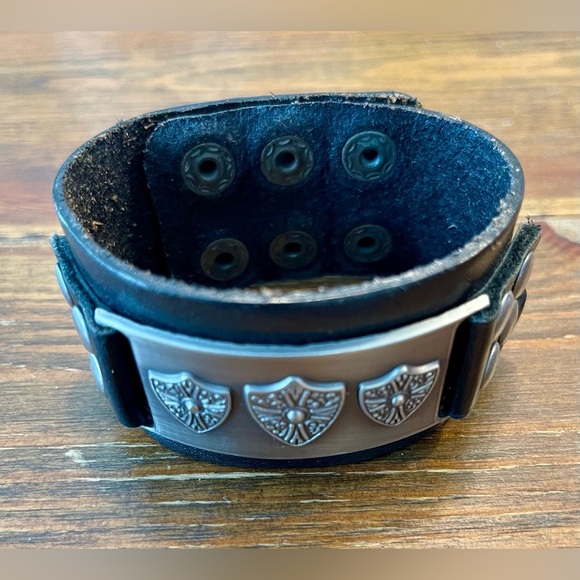 Leather Cuffs x5 | Punk / Metal Music | Rock Star Style | Genuine Leather - Picture 14 of 15